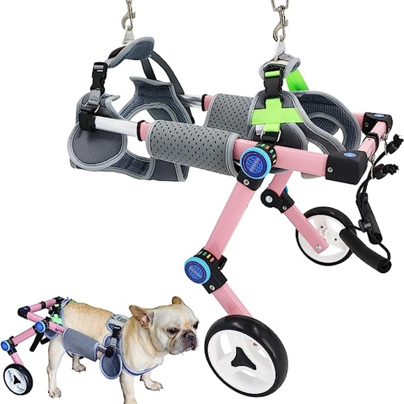 HobeyHove Adjustable Dog Wheelchair for Back Legs 5-Size XSLW Pink - Picture 1 of 6